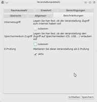 Dozentenmodul: Einstellungen Internet, Speichermedien, Prüfungsmodus