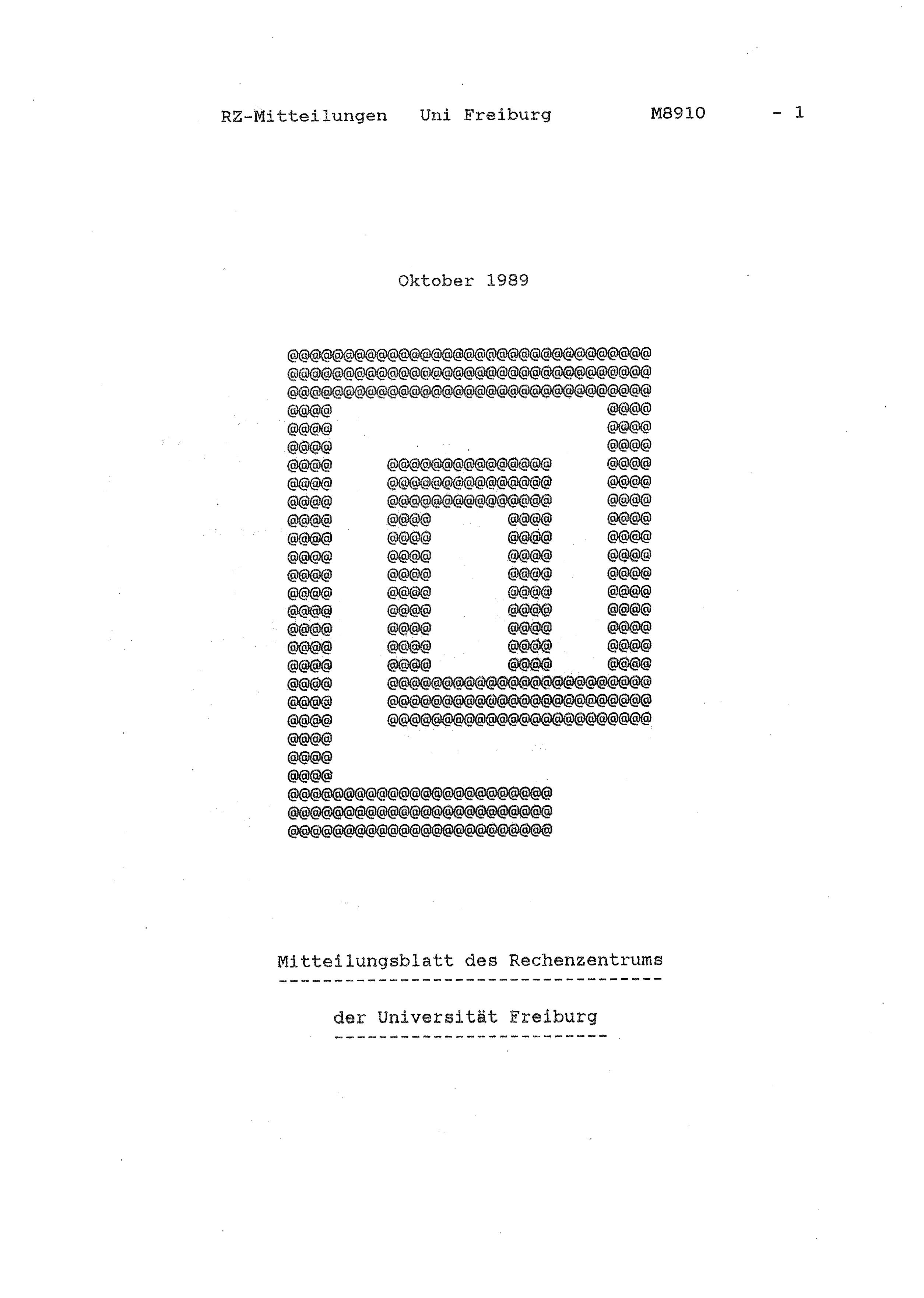 Titelseite anruf Okt. 1989